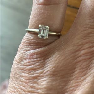 SOLD Emerald Cut Diamond Engagement Ring Size 5